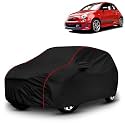 AYSHU All-Weather Resistant Car Cover Compatible with Fiat Abarth 595 | Triple-Stitched Mirror &amp; Antenna Pockets with Elastic Bottom Hem &amp; Buckle Strap | Dustproof, UV Protection