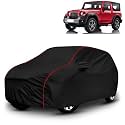 AYSHU All-Weather Resistant Car Cover Compatible with Mahindra Thar | Triple-Stitched Mirror &amp; Antenna Pockets with Elastic Bottom Hem &amp; Buckle Strap | Dustproof, UV Protection