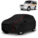 AYSHU All-Weather Resistant Car Cover Compatible with Tata Sumo | Triple-Stitched Mirror &amp; Antenna Pockets with Elastic Bottom Hem &amp; Buckle Strap | Dustproof, UV Protection