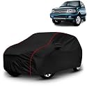 AYSHU All-Weather Resistant Car Cover Compatible with Tata Safari Dicor | Triple-Stitched Mirror &amp; Antenna Pockets with Elastic Bottom Hem &amp; Buckle Strap | Dustproof, UV Protection