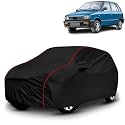 AYSHU All-Weather Resistant Car Cover Compatible with Maruti Suzuki 800 | Triple-Stitched Mirror &amp; Antenna Pockets with Elastic Bottom Hem &amp; Buckle Strap | Dustproof, UV Protection