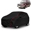 AYSHU All-Weather Resistant Car Cover Compatible with Toyota Qualis | Triple-Stitched Mirror &amp; Antenna Pockets with Elastic Bottom Hem &amp; Buckle Strap | Dustproof, UV Protection