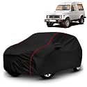 AYSHU All-Weather Resistant Car Cover Compatible with Maruti Gypsy | Triple-Stitched Mirror &amp; Antenna Pockets with Elastic Bottom Hem &amp; Buckle Strap | Dustproof, UV Protection