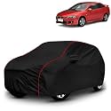 AYSHU All-Weather Resistant Car Cover Compatible with Mitsubishi Lancer Evolution X | Triple-Stitched Mirror &amp; Antenna Pockets with Elastic Bottom Hem &amp; Buckle Strap | Dustproof, UV Protection