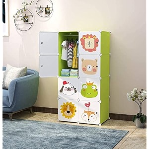 aysis multipurpose portable baby wardrobe organizer foldable collapsible diy plastic wardrobe organizer for clothes diy plastic green 8 layer