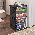 AYSIS Multipurpose Portable Baby Wardrobe Organizer, Foldable, Collapsible DIY Plastic Wardrobe Organizer for Clothes (DIY Plastic) Black, 4 Layer