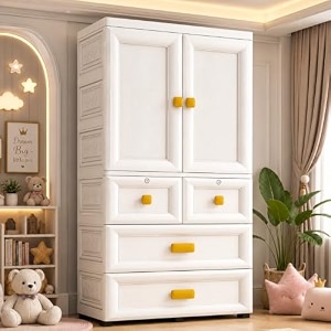 aysis premium modular wardrobe for bedroom kids room and home  spacious clothes storage cabinet with drawers and shelves  modern stylish design heavy duty multipurpose organizer -cuterabbit