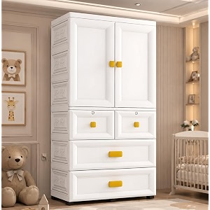 aysis premium modular wardrobe for bedroom kids room and home  spacious clothes storage cabinet with drawers and shelves  modern stylish design heavy duty multiuse organizer -ms18932-white