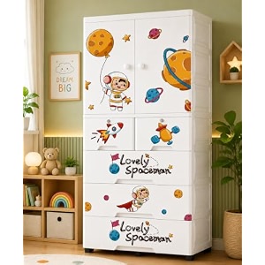 aysis premium modular wardrobe for bedroom kids room and home  spacious clothes storage cabinet with drawers and shelves  modern stylish design heavy duty multipurpose organizer -cuterabbit