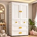 AYSIS Premium Modular Wardrobe for Bedroom, Kids Room and Home | Spacious Clothes Storage Cabinet with Drawers and Shelves | Modern Stylish Design, Heavy Duty, Multipurpose Organizer -CuteRabbit