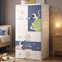 AYSIS Premium Modular Wardrobe for Bedroom, Kids Room and Home | Spacious Clothes Storage Cabinet with Drawers and Shelves | Modern Stylish Design, Heavy Duty, Multiuse Organizer- SJ6514-SKY Blue