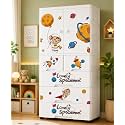 AYSIS Premium Modular Wardrobe for Bedroom, Kids Room and Home | Spacious Clothes Storage Cabinet with Drawers and Shelves | Modern Stylish Design, Heavy Duty, Multipurpose Organizer -CuteRabbit