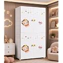 AYSIS Premium Modular Wardrobe for Bedroom, Kids Room and Home | Spacious Clothes Storage Cabinet with Drawers and Shelves | Modern Stylish Design, Heavy Duty, Multipurpose Organizer -Lion