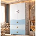 AYSIS Premium Modular Wardrobe for Bedroom, Kids Room and Home | Spacious Clothes Storage Cabinet with Drawers and Shelves | Modern Stylish Design, Heavy Duty, Multipurpose Organizer -CuteRabbit