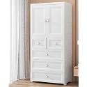 AYSIS Premium Modular Wardrobe for Bedroom, Kids Room and Home | Spacious Clothes Storage Cabinet with Drawers and Shelves | Modern Stylish Design, Heavy Duty, Multiuse Organizer- European+White