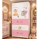 AYSIS Premium Modular Wardrobe for Bedroom, Kids Room and Home | Spacious Clothes Storage Cabinet with Drawers and Shelves | Modern Stylish Design, Heavy Duty, Multipurpose Organizer -CuteRabbit