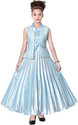 AYUB FASHION Girls Maxi/Full Length Party Dress (Blue, Sleeveless)
