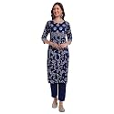Ayukta Women39s Rayon Printed Straight Kurta