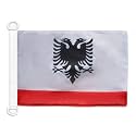 AZ FLAG Albania Naval Ensign Boat Flag 12x18 in Plastic Rings
