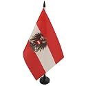 AZ FLAG Austria with eagle Table Flag 6x8 in 100D Polyester Plastic Base