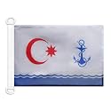 AZ FLAG Azerbaijan Naval Ensign Boat Flag 12x18 in Plastic Rings