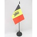 AZ FLAG Belgium Coat of Arms Table Flag 4x6 in 100D Polyester Plastic Base