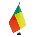 AZ FLAG Benin Table Flag 6x8 in 100D Polyester Plastic Base