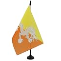 AZ FLAG Bhutan Table Flag 6x8 in 100D Polyester Plastic Base