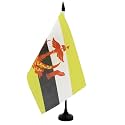 AZ FLAG Brunei Table Flag 6x8 in 100D Polyester Plastic Base