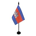 AZ FLAG Cambodia Table Flag 4x6 in 100D Polyester Plastic Base