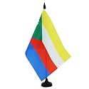 AZ FLAG Comoros Table Flag 6x8 in 100D Polyester Plastic Base