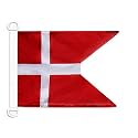 AZ FLAG Denmark Naval Ensign Boat Flag 12x18 in Plastic Rings