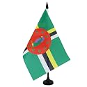 AZ FLAG Dominica Table Flag 6x8 in 100D Polyester Plastic Base