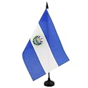 AZ FLAG El Salvador Table Flag 6x8 in 100D Polyester Plastic Base
