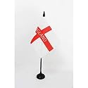 AZ FLAG England with inscriptions Table Flag 4x6 in Plastic Base