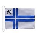 AZ FLAG Finland Civil Ensign Boat Flag 12x18 in Plastic Rings