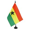 AZ FLAG Ghana Table Flag 6x8 in 100D Polyester Plastic Base