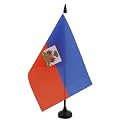 AZ FLAG Haiti Table Flag 6x8 in 100D Polyester Plastic Base