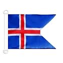 AZ FLAG Iceland Naval Ensign Boat Flag 12x18 in Plastic Rings