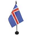 AZ FLAG Iceland Table Flag 4x6 in 100D Polyester Plastic Base