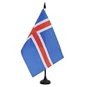 AZ FLAG Iceland Table Flag 6x8 in 100D Polyester Plastic Base
