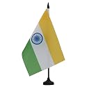 AZ FLAG India Table Flag 6x8 in Indian 100D Polyester Plastic Base