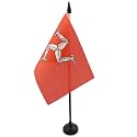 AZ FLAG Isle of Man Table Flag 4x6 in 100D Polyester Plastic Base