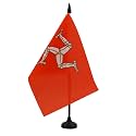AZ FLAG Isle of Man Table Flag 6x8 in 100D Polyester Plastic Base