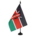 AZ FLAG Kenya Table Flag 6x8 in Kenyan 100D Polyester Plastic Base