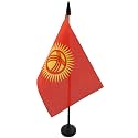AZ FLAG Kyrgyzstan Table Flag 4x6 in 100D Polyester Plastic Base