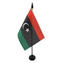 AZ FLAG Libya Table Flag 4x6 in Libyan 100D Polyester Plastic Base