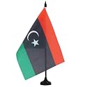 AZ FLAG Libya Table Flag 6x8 in Libyan 100D Polyester Plastic Base