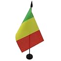AZ FLAG Mali Table Flag 4x6 in Malian 100D Polyester Plastic Base