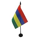 AZ FLAG Mauritius Table Flag 4x6 in 100D Polyester Plastic Base